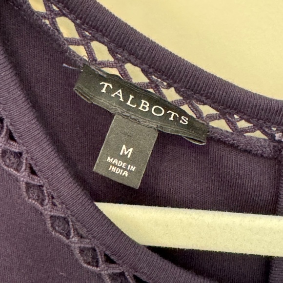 Talbots Edie Fit & Flare Sleeveless Dress Lace Trim Navy - M - Picture 4 of 6